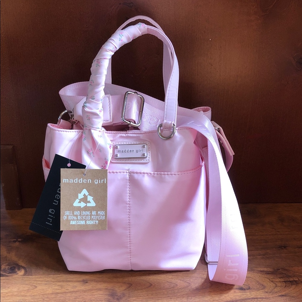 Madden Girl Light Ballet Pink Shoulder Tote Purse NEW